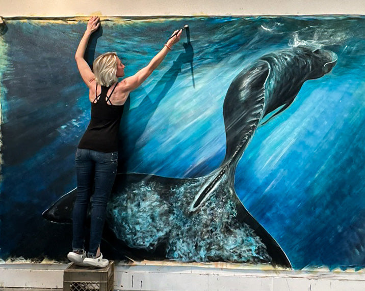 Nikki Baxendale At Her Residency in Pouch Cove painting